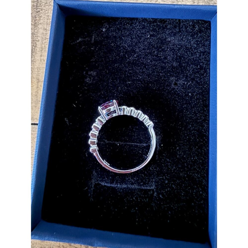 Color Changing Lab Alexandrite & Lab Diamond Sterling Silver 925 Ring Sz 7 - Picture 5 of 12